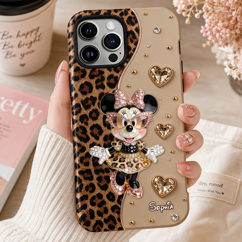 Personalized Leopard Phone Case with Custom Name Gift for Her Phone Case GradoCreations