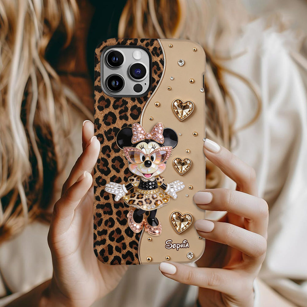 Personalized Leopard Phone Case with Custom Name Gift for Her Phone Case GradoCreations