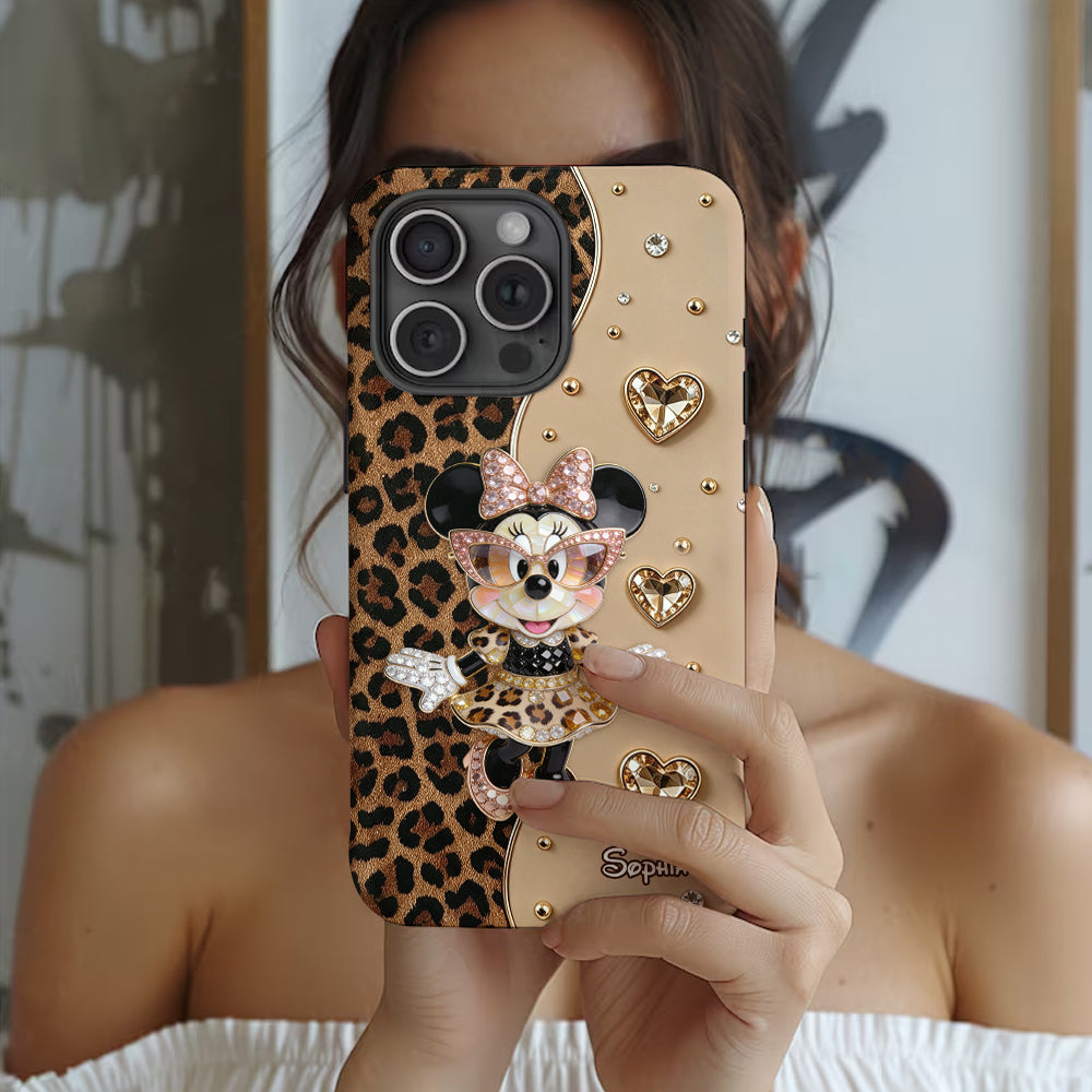 Personalized Leopard Phone Case with Custom Name Gift for Her Phone Case GradoCreations