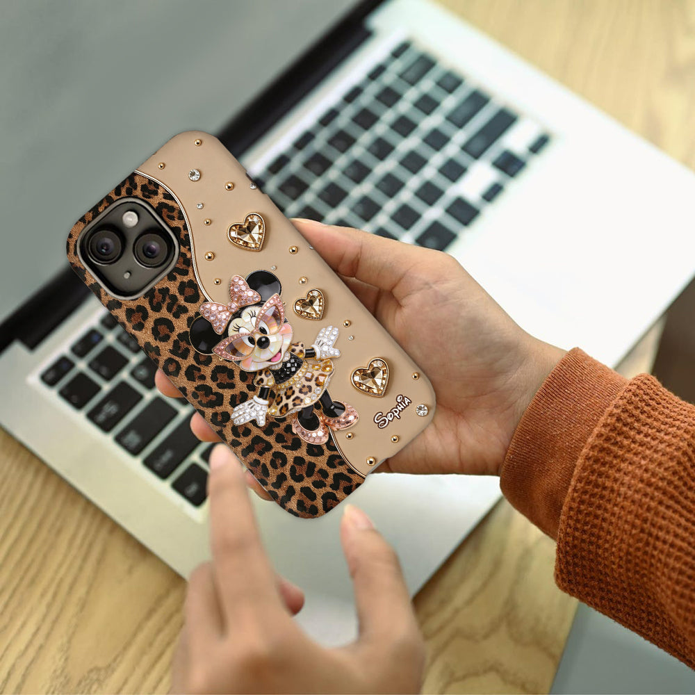 Personalized Leopard Phone Case with Custom Name Gift for Her Phone Case GradoCreations