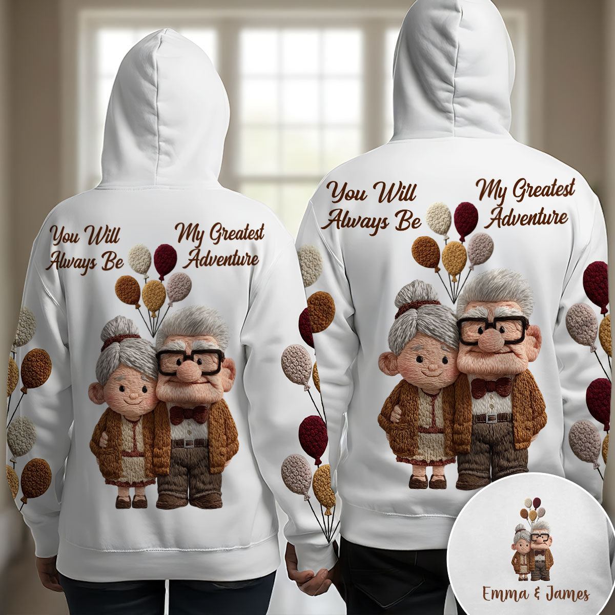 Personalized All Over Shirt with 'My Greatest Adventure' Design for Couples All Over Shirt GradoCreations