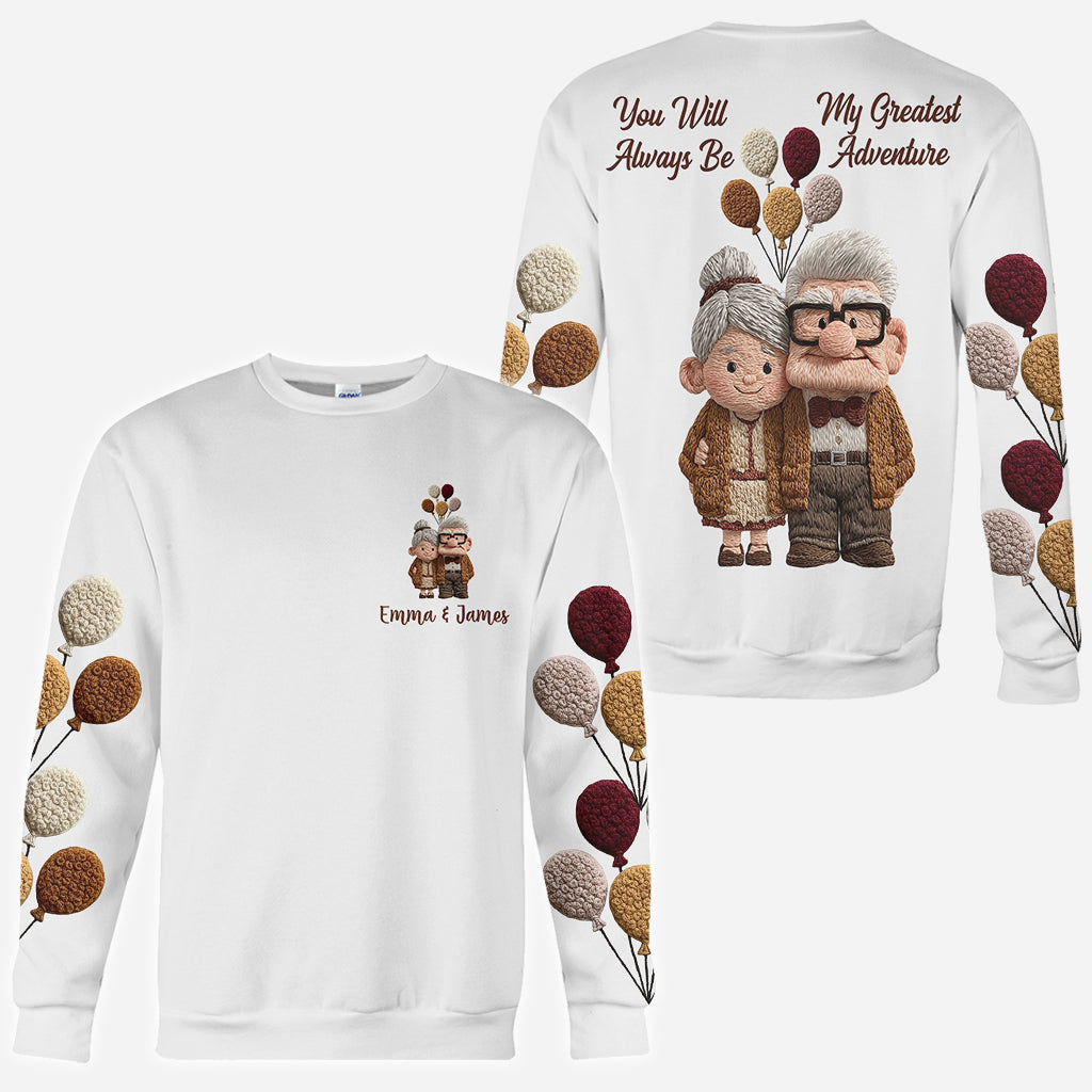 Personalized All Over Shirt with 'My Greatest Adventure' Design for Couples All Over Shirt GradoCreations