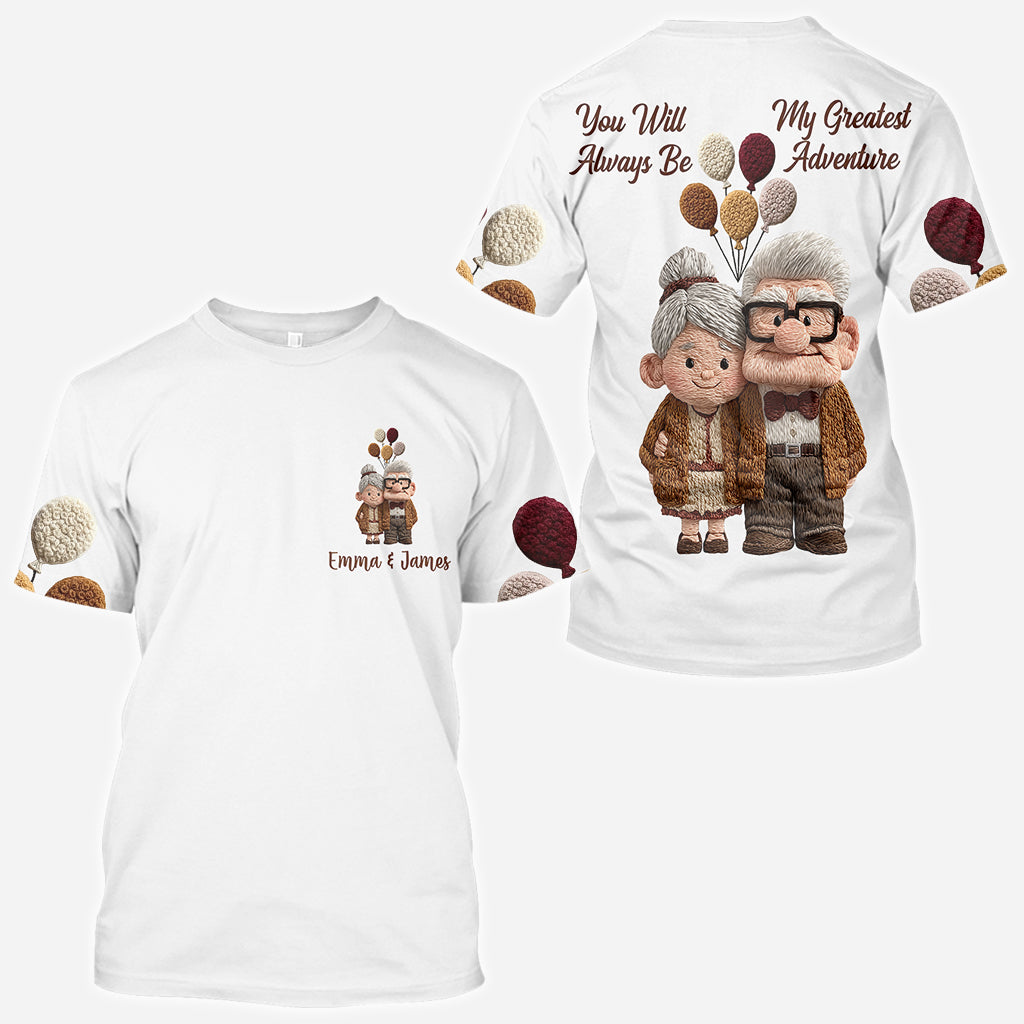 Personalized All Over Shirt with 'My Greatest Adventure' Design for Couples All Over Shirt GradoCreations