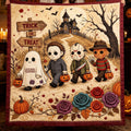 Personalized Trick or Treat Blanket Horror Gift for Halloween Blanket GradoCreations