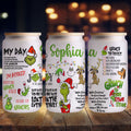 Personalized Grinch Christmas Can Glass Custom Name Gift Can Glass GradoCreations