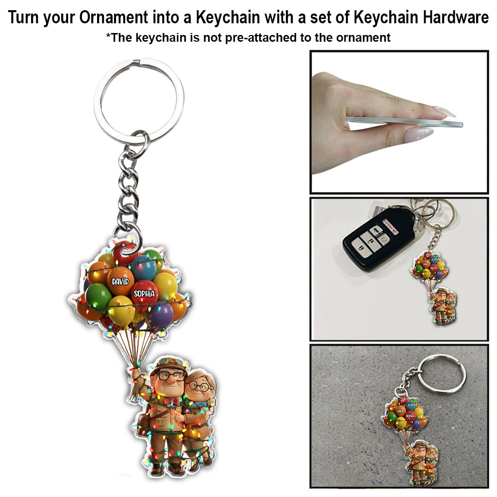 Personalized Couple Ornament with Custom Names - Unique Adventure Gift Ornament GradoCreations