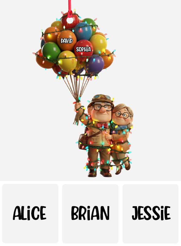 Personalized Couple Ornament with Custom Names - Unique Adventure Gift Ornament GradoCreations