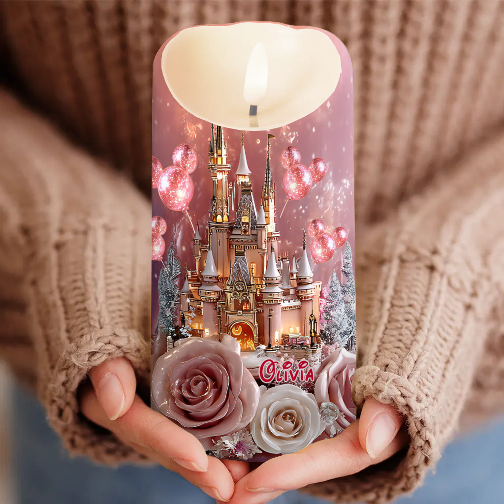 Personalized LED Flameless Candle Magical Castle Gift Flameless Candle GradoCreations