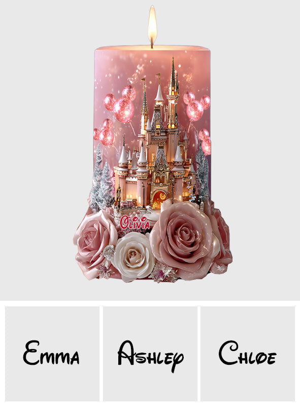 Personalized LED Flameless Candle Magical Castle Gift Flameless Candle GradoCreations