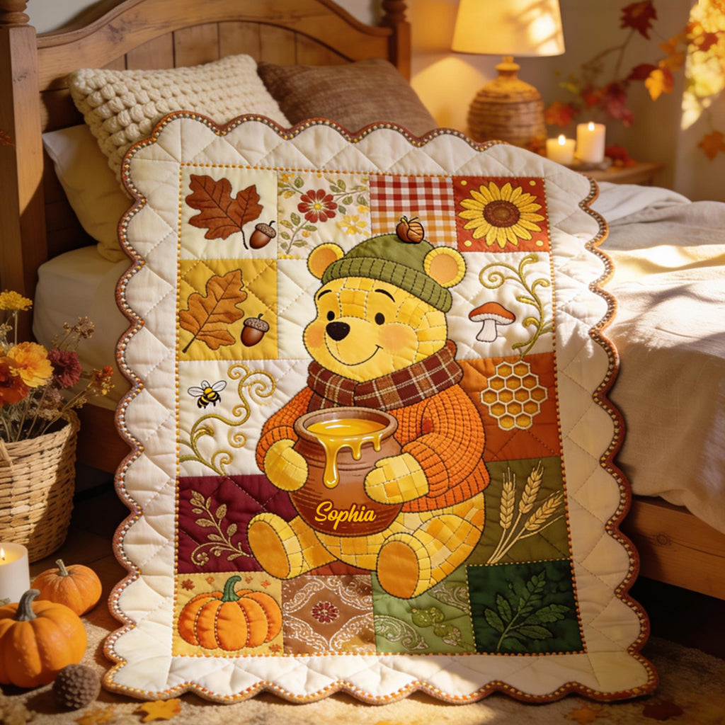 Personalized Yellow Bear Shaped Fleece Blanket Custom Name Gift for Kids Shaped Fleece Blanket GradoCreations