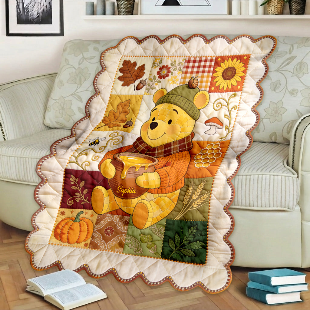 Personalized Yellow Bear Shaped Fleece Blanket Custom Name Gift for Kids Shaped Fleece Blanket GradoCreations