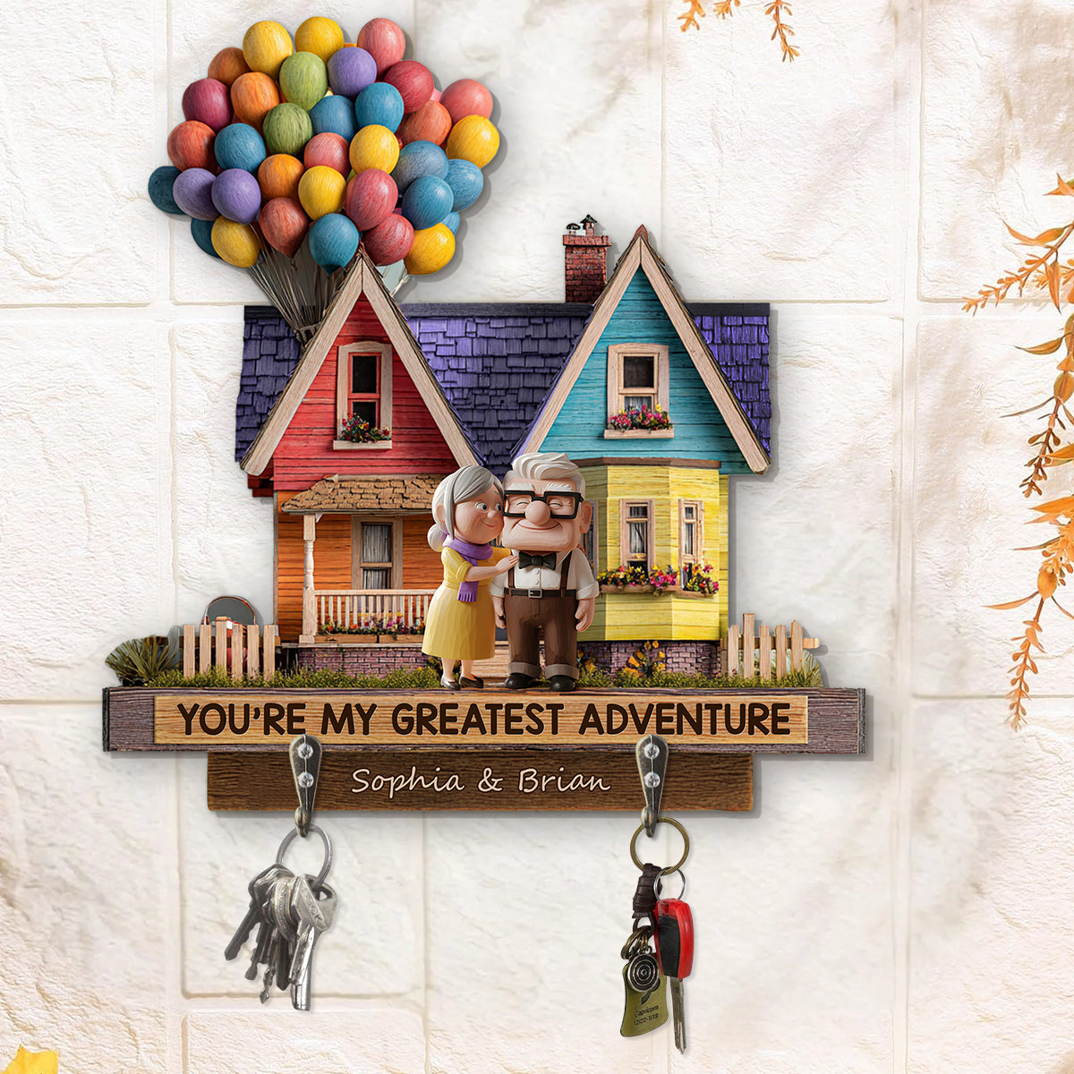 Personalized Couple Key Rack Custom Shape Home Decor Gift Custom Shaped Key Rack GradoCreations