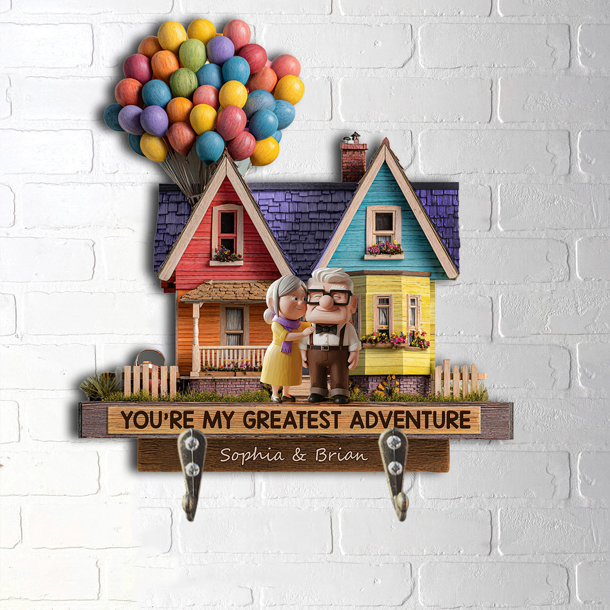 Personalized Couple Key Rack Custom Shape Home Decor Gift Custom Shaped Key Rack GradoCreations
