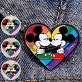 Personalized LGBT Pride Mouse Enamel Pin Custom Name Gift Acrylic Enamel Pin GradoCreations