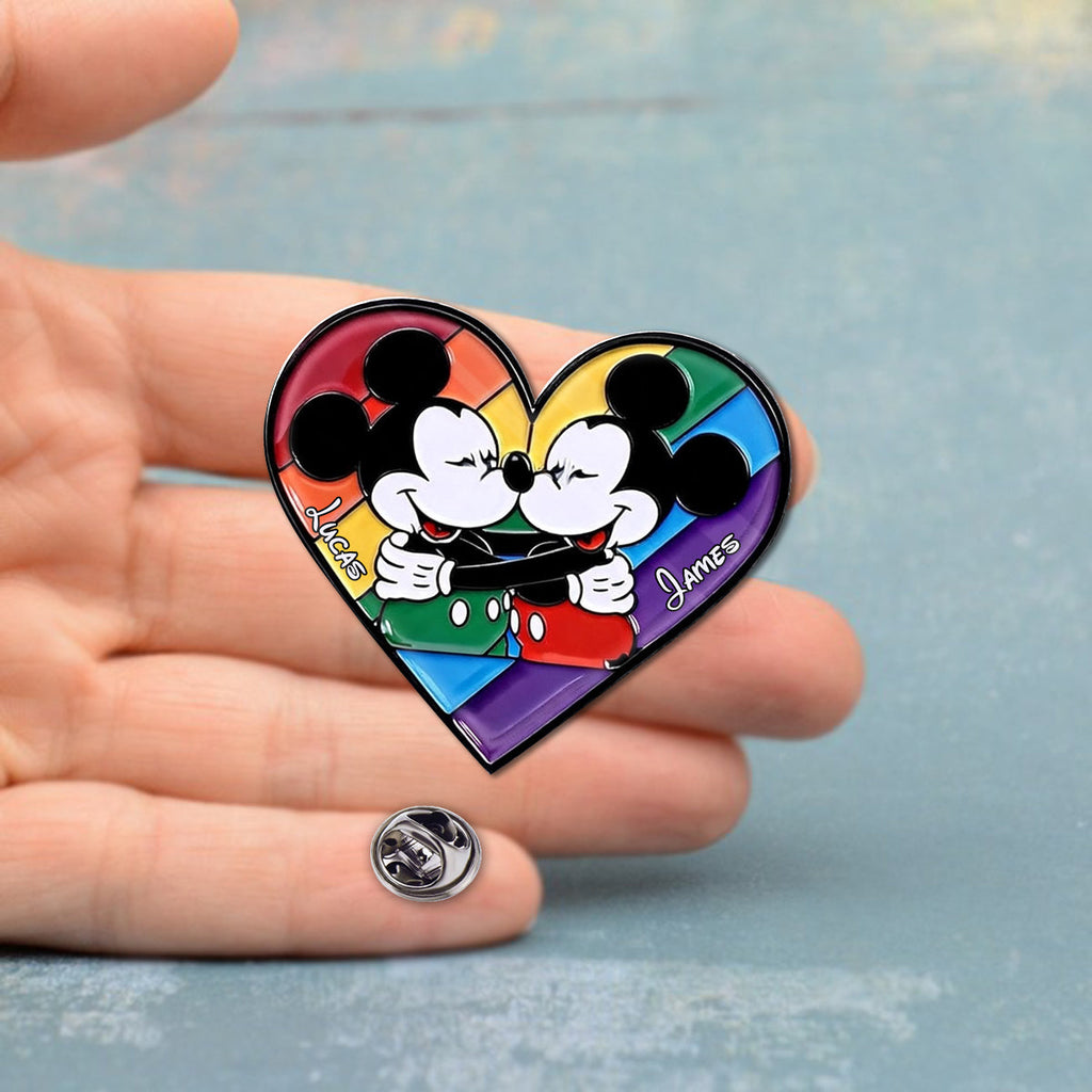 Personalized LGBT Pride Mouse Enamel Pin Custom Name Gift Acrylic Enamel Pin GradoCreations