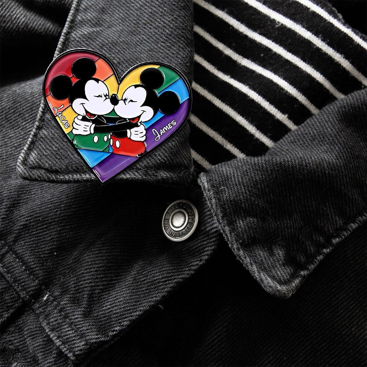 Personalized LGBT Pride Mouse Enamel Pin Custom Name Gift Acrylic Enamel Pin GradoCreations