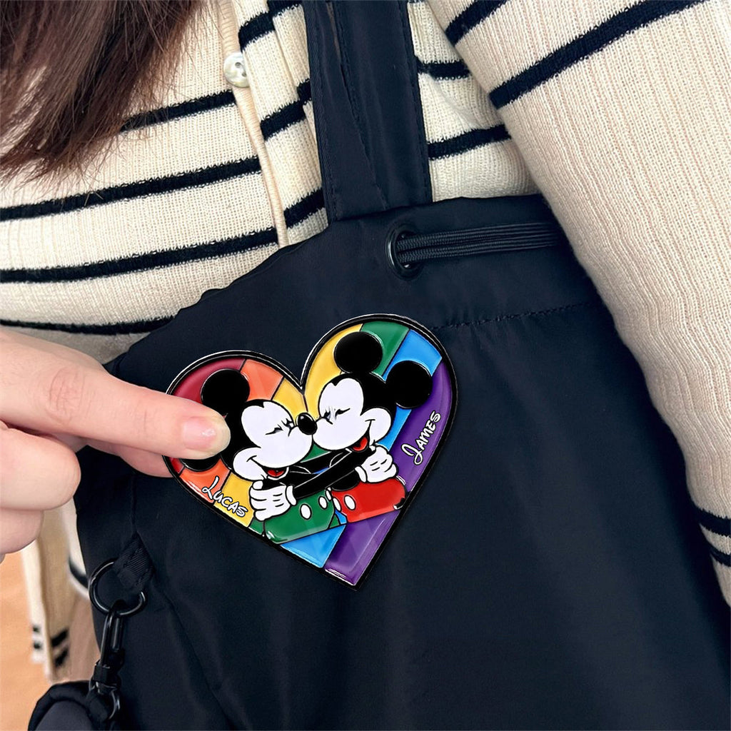 Personalized LGBT Pride Mouse Enamel Pin Custom Name Gift Acrylic Enamel Pin GradoCreations