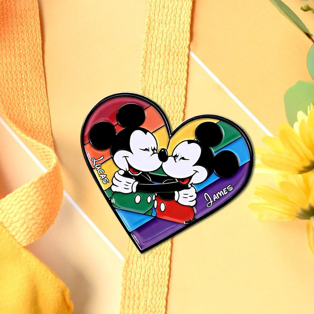 Personalized LGBT Pride Mouse Enamel Pin Custom Name Gift Acrylic Enamel Pin GradoCreations