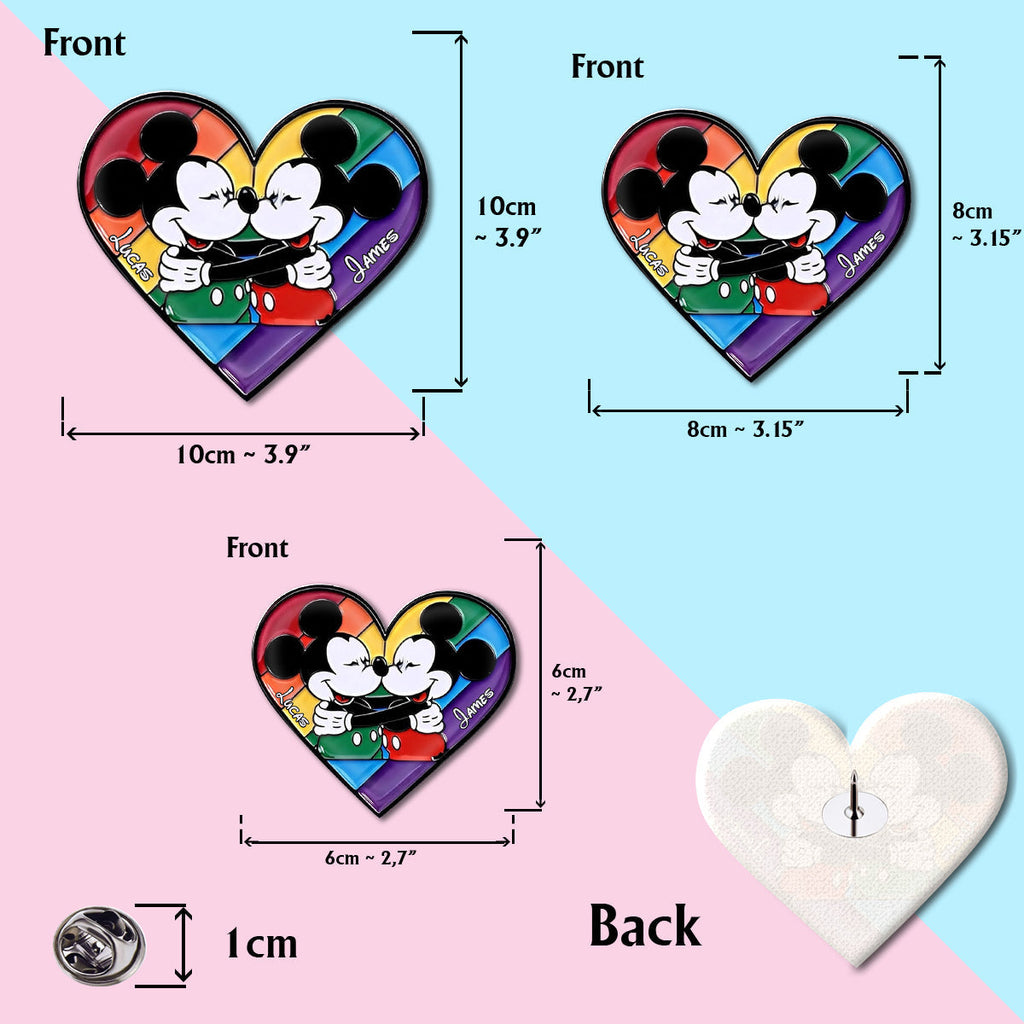 Personalized LGBT Pride Mouse Enamel Pin Custom Name Gift Acrylic Enamel Pin GradoCreations