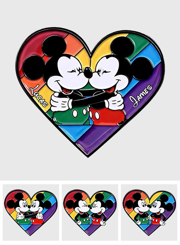Personalized LGBT Pride Mouse Enamel Pin Custom Name Gift Acrylic Enamel Pin GradoCreations