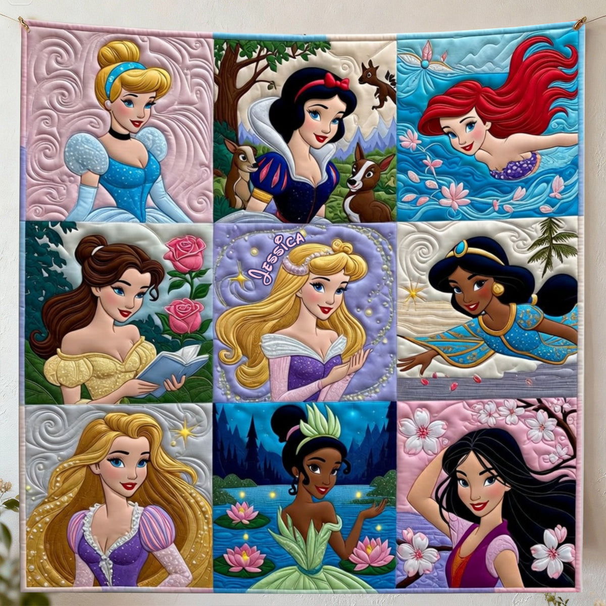 Personalized Disney Princess Mouse Blanket Custom Name Gift Blanket GradoCreations