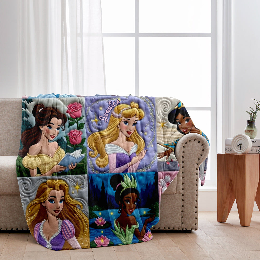 Personalized Disney Princess Mouse Blanket Custom Name Gift Blanket GradoCreations