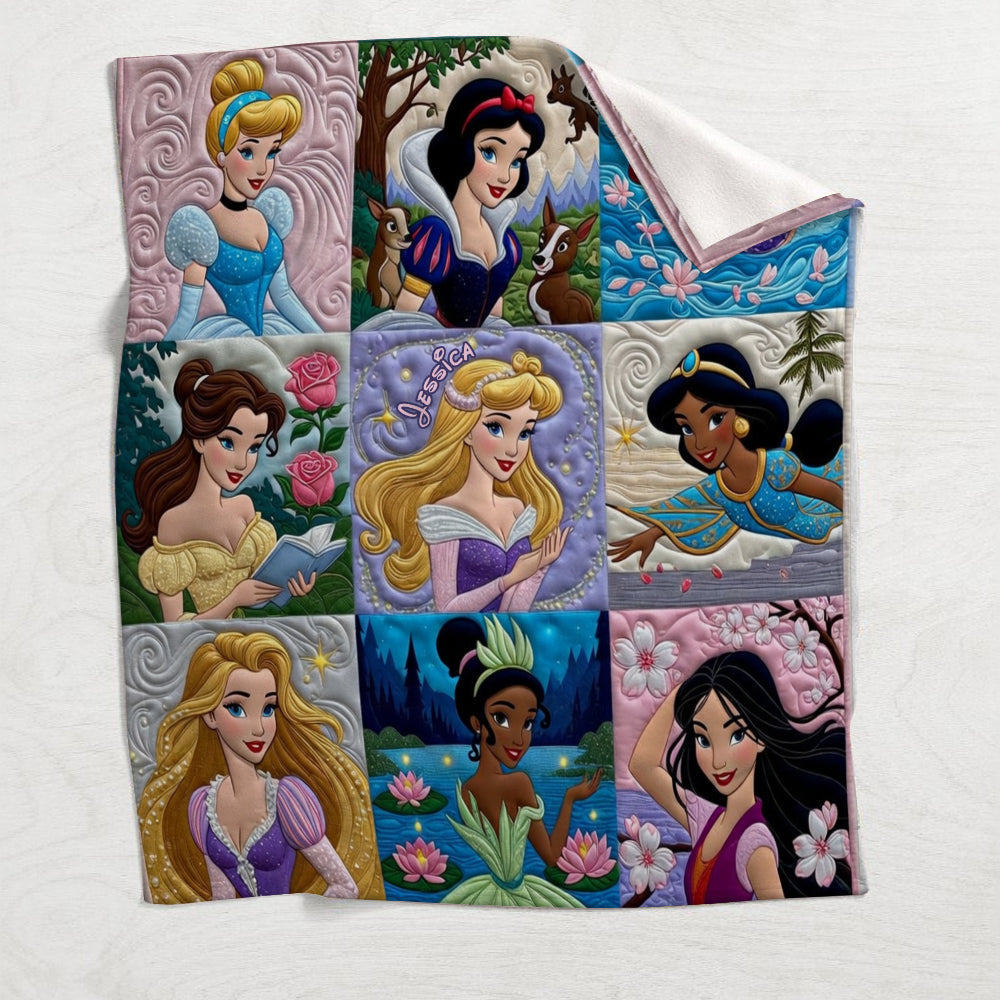 Personalized Disney Princess Mouse Blanket Custom Name Gift Blanket GradoCreations