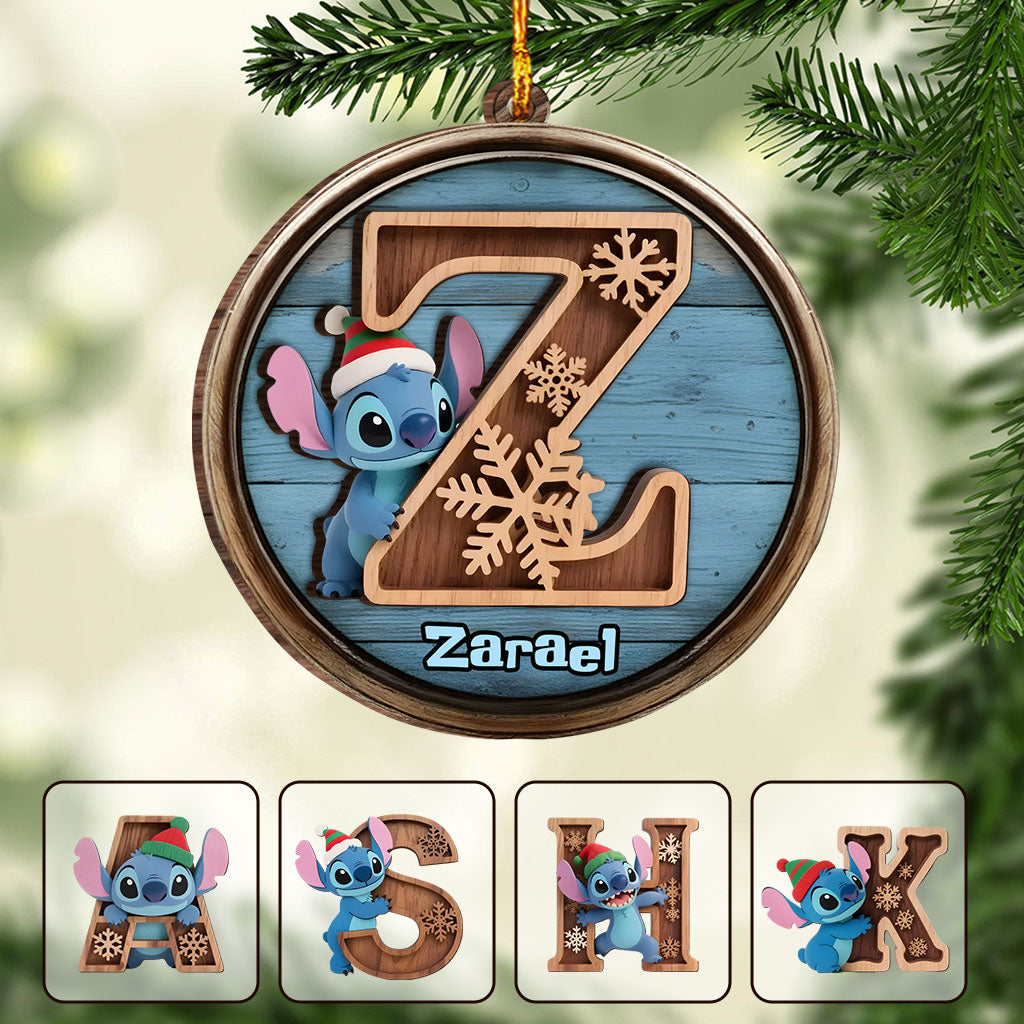 Personalized Layered Wooden Ornament Ohana Family Gift Layered Wood Ornament GradoCreations