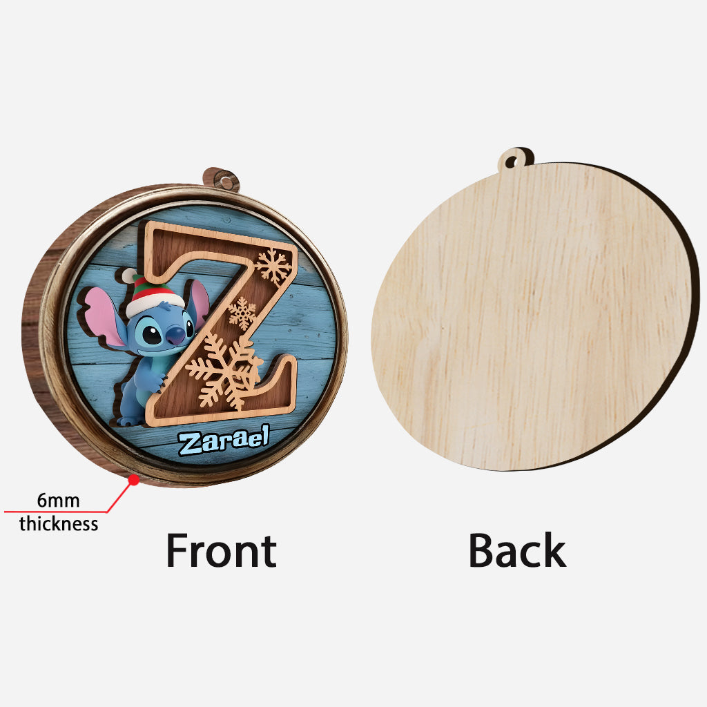Personalized Layered Wooden Ornament Ohana Family Gift Layered Wood Ornament GradoCreations