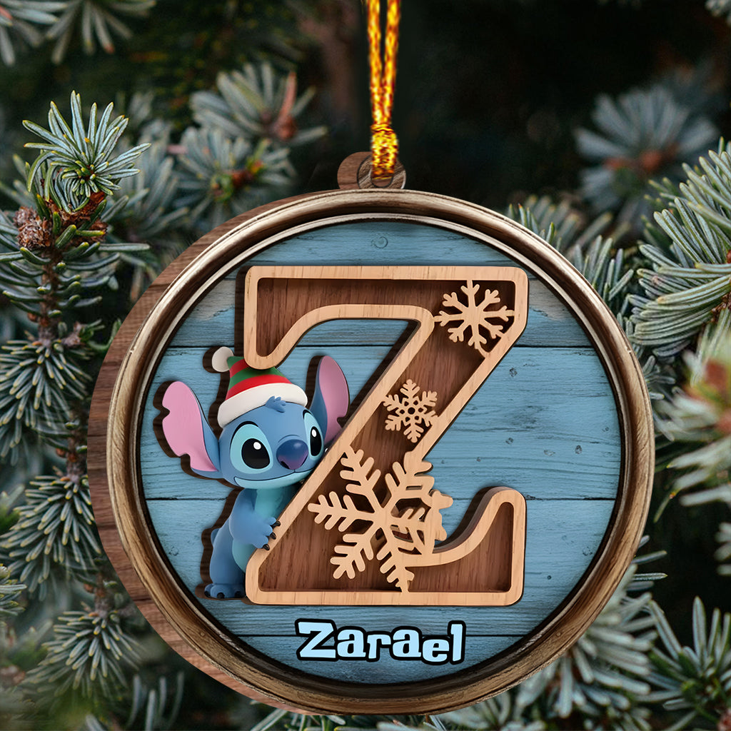 Personalized Layered Wooden Ornament Ohana Family Gift Layered Wood Ornament GradoCreations