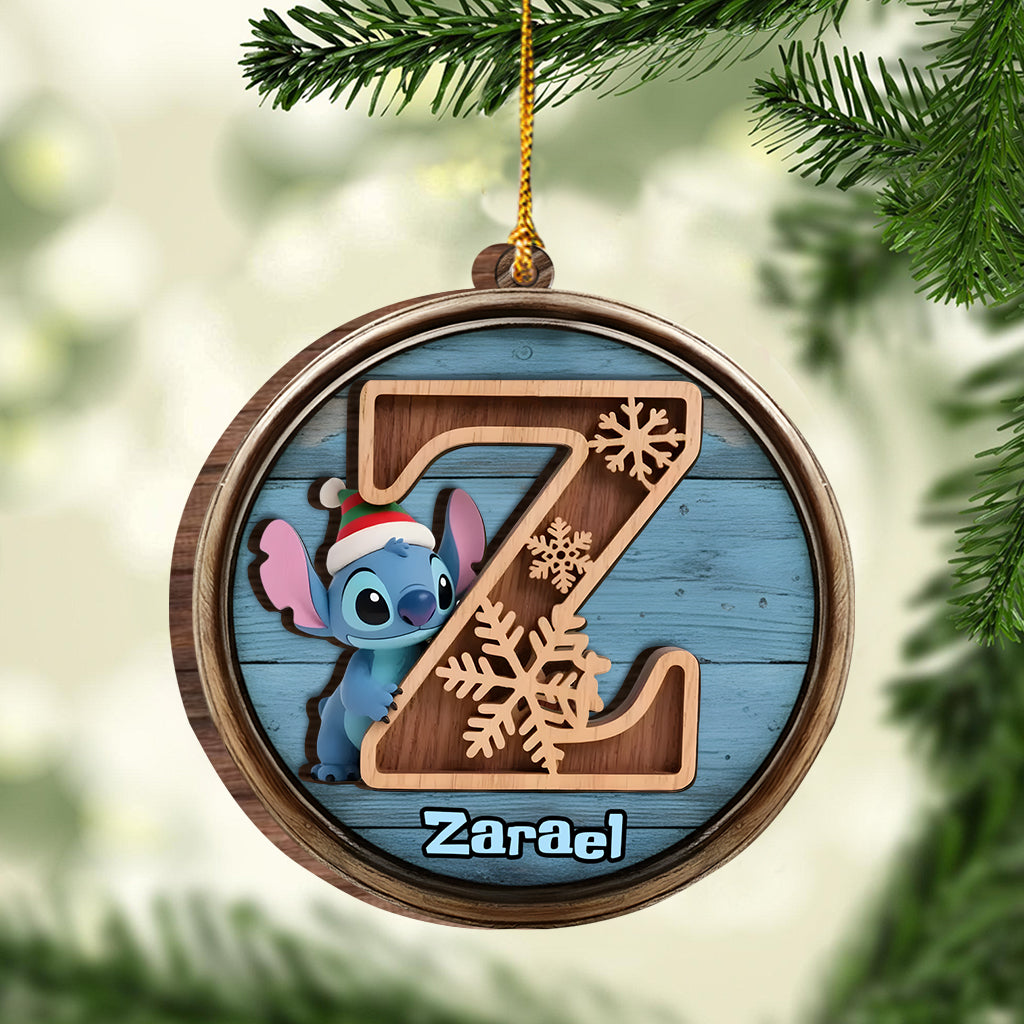 Personalized Layered Wooden Ornament Ohana Family Gift Layered Wood Ornament GradoCreations