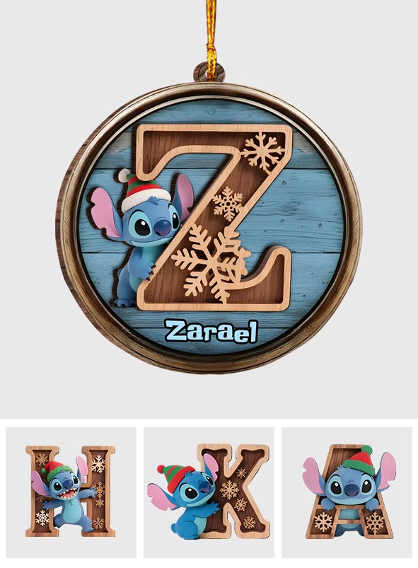 Personalized Layered Wooden Ornament Ohana Family Gift Layered Wood Ornament GradoCreations
