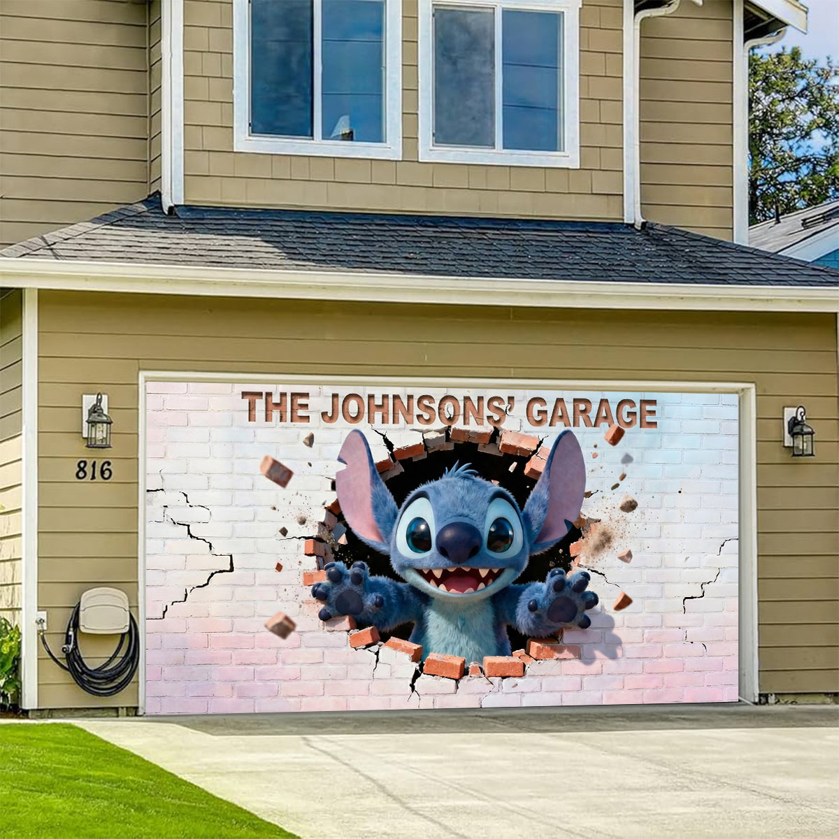 Personalized Garage Door Banner Custom Name Ohana Design Garage Door Banner GradoCreations