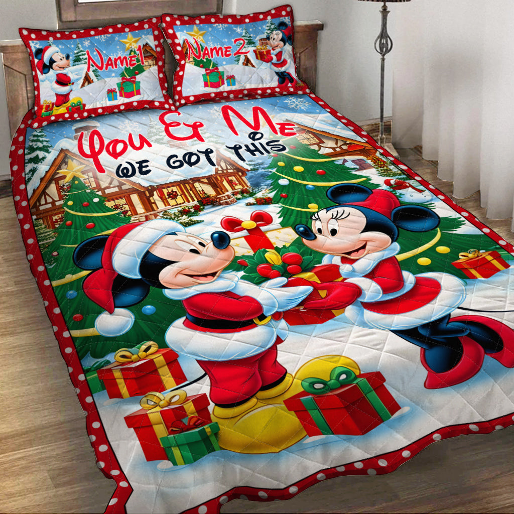 Personalized You and Me Mouse Quilt Set Custom Names Gift Quilt Set GradoCreations