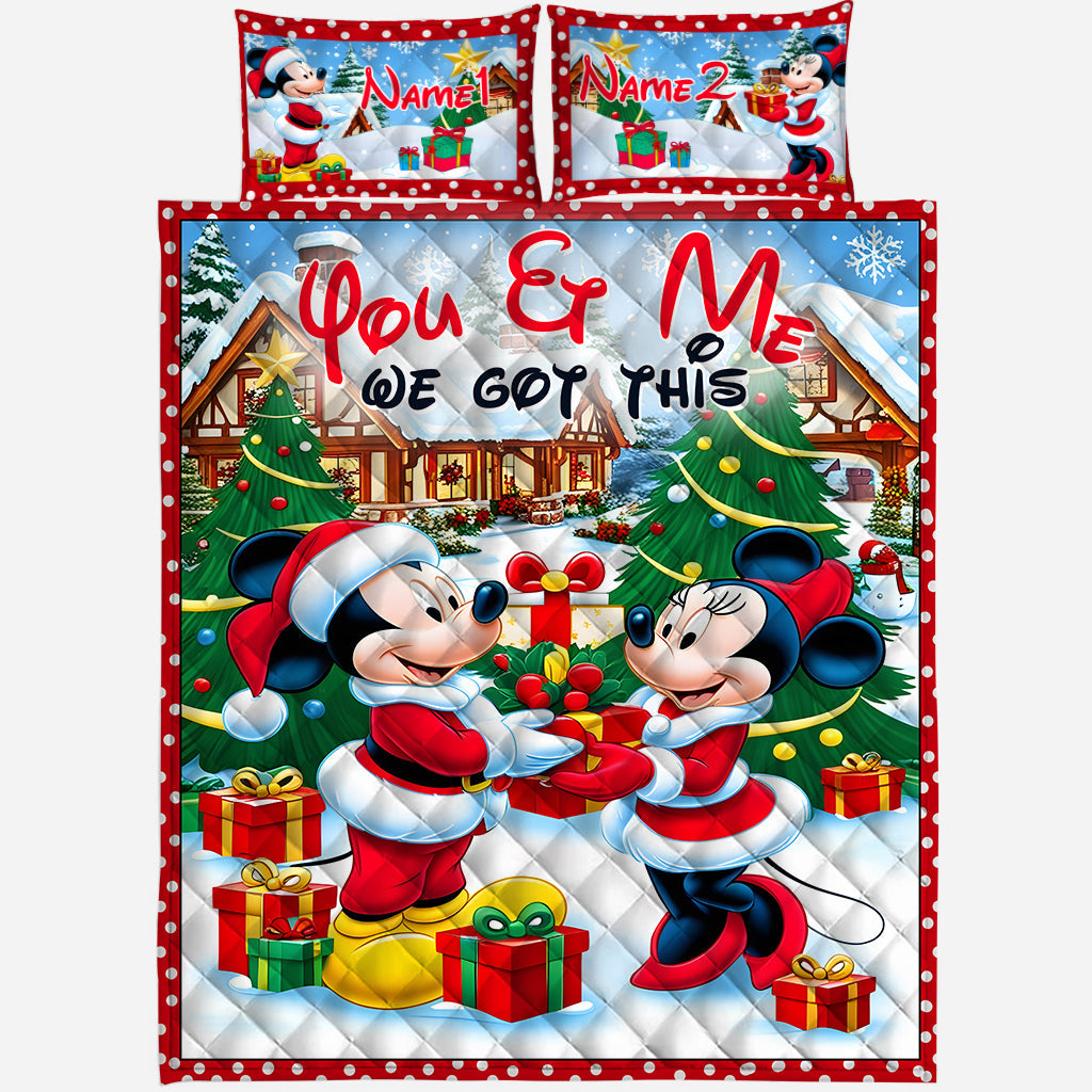 Personalized You and Me Mouse Quilt Set Custom Names Gift Quilt Set GradoCreations