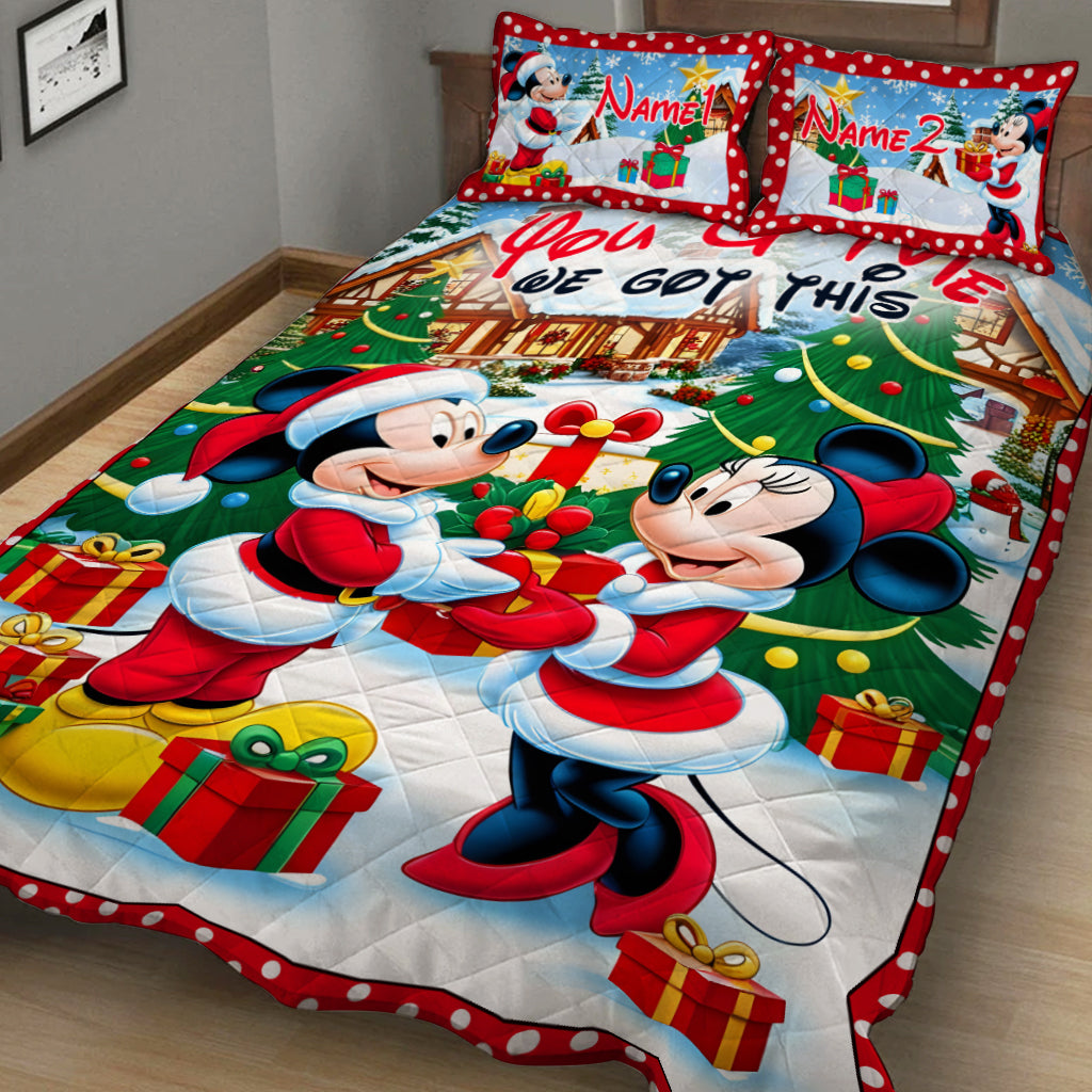 Personalized You and Me Mouse Quilt Set Custom Names Gift Quilt Set GradoCreations