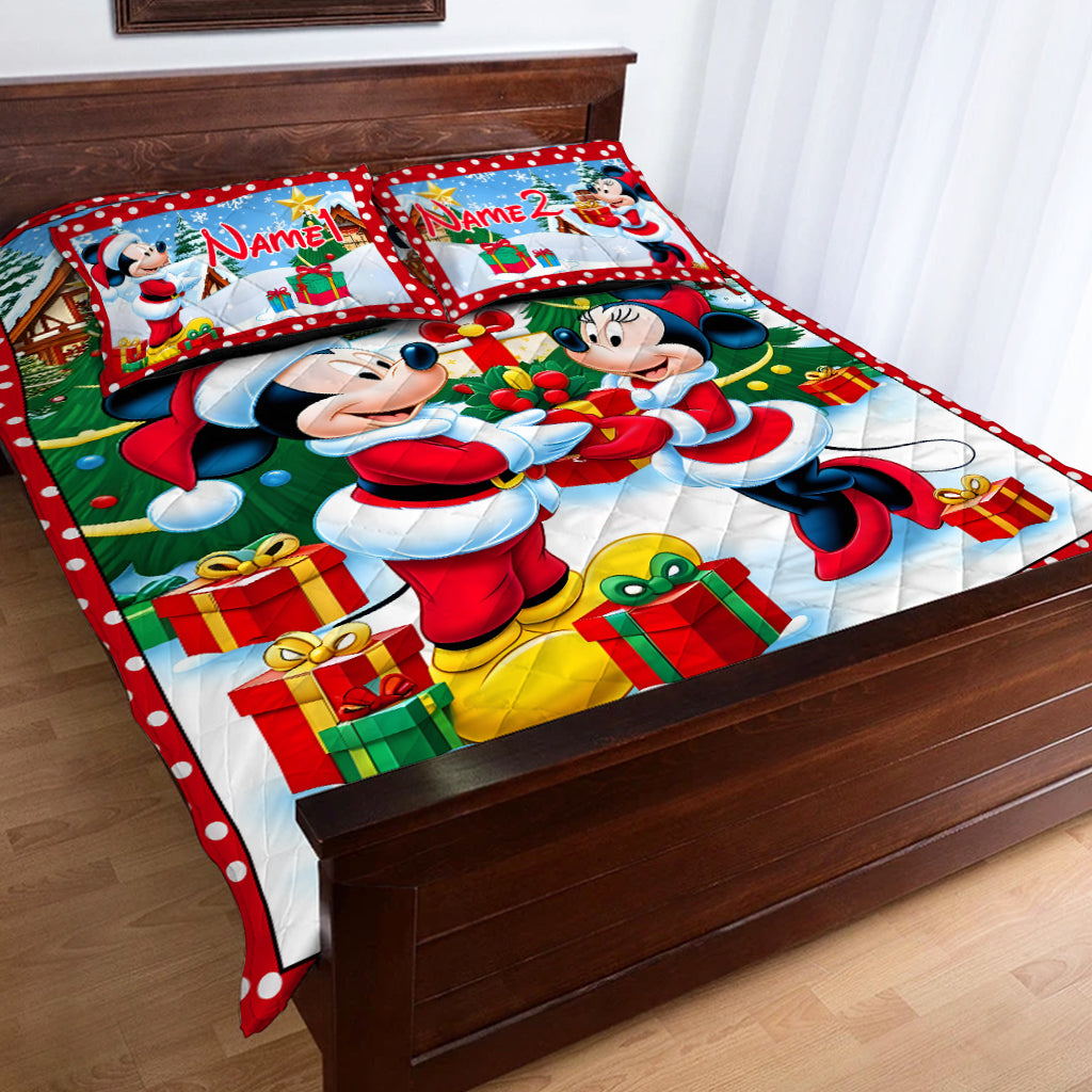 Personalized You and Me Mouse Quilt Set Custom Names Gift Quilt Set GradoCreations
