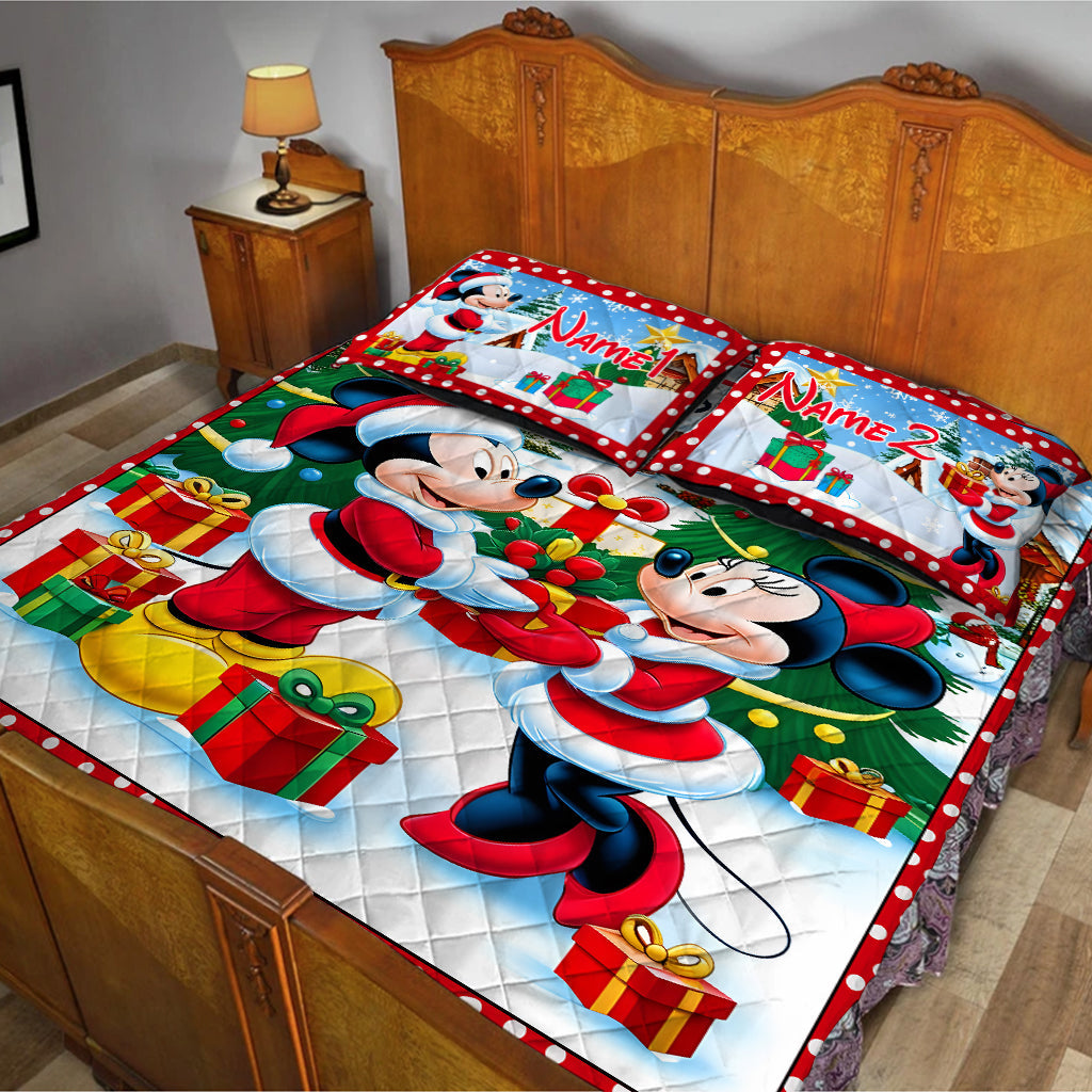 Personalized You and Me Mouse Quilt Set Custom Names Gift Quilt Set GradoCreations