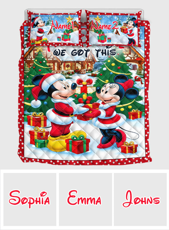 Personalized You and Me Mouse Quilt Set Custom Names Gift Quilt Set GradoCreations