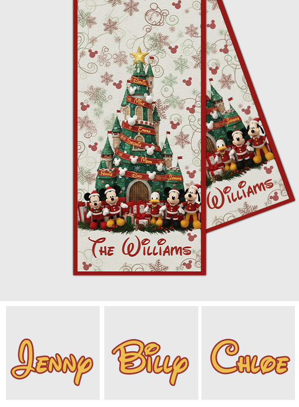 Personalized Christmas Mouse Table Runner Unique Family Gift Table Runner GradoCreations