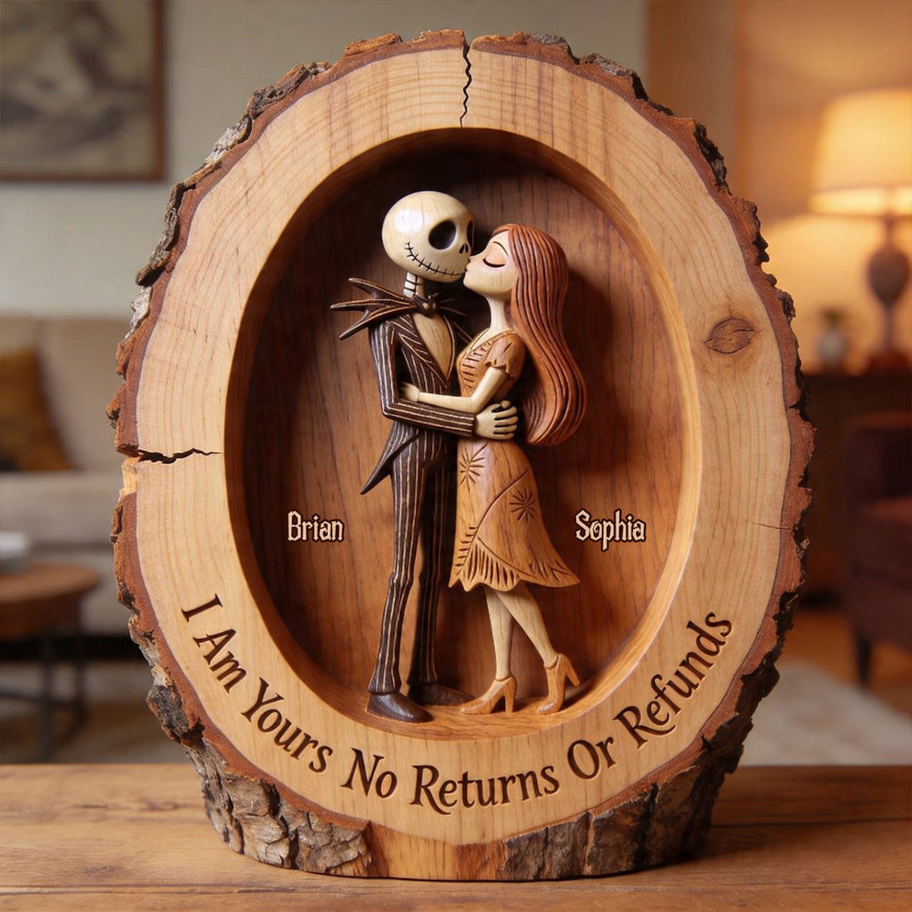 Personalized Nightmare Before Christmas Wood Plaque Gift Custom Shaped Wood Plaque GradoCreations