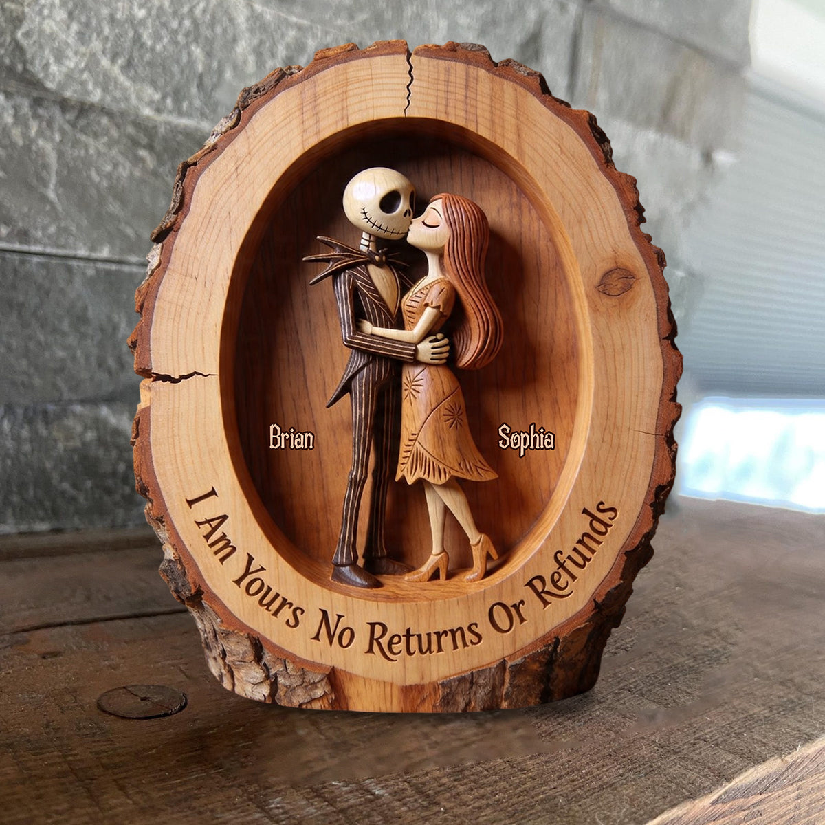 Personalized Nightmare Before Christmas Wood Plaque Gift Custom Shaped Wood Plaque GradoCreations