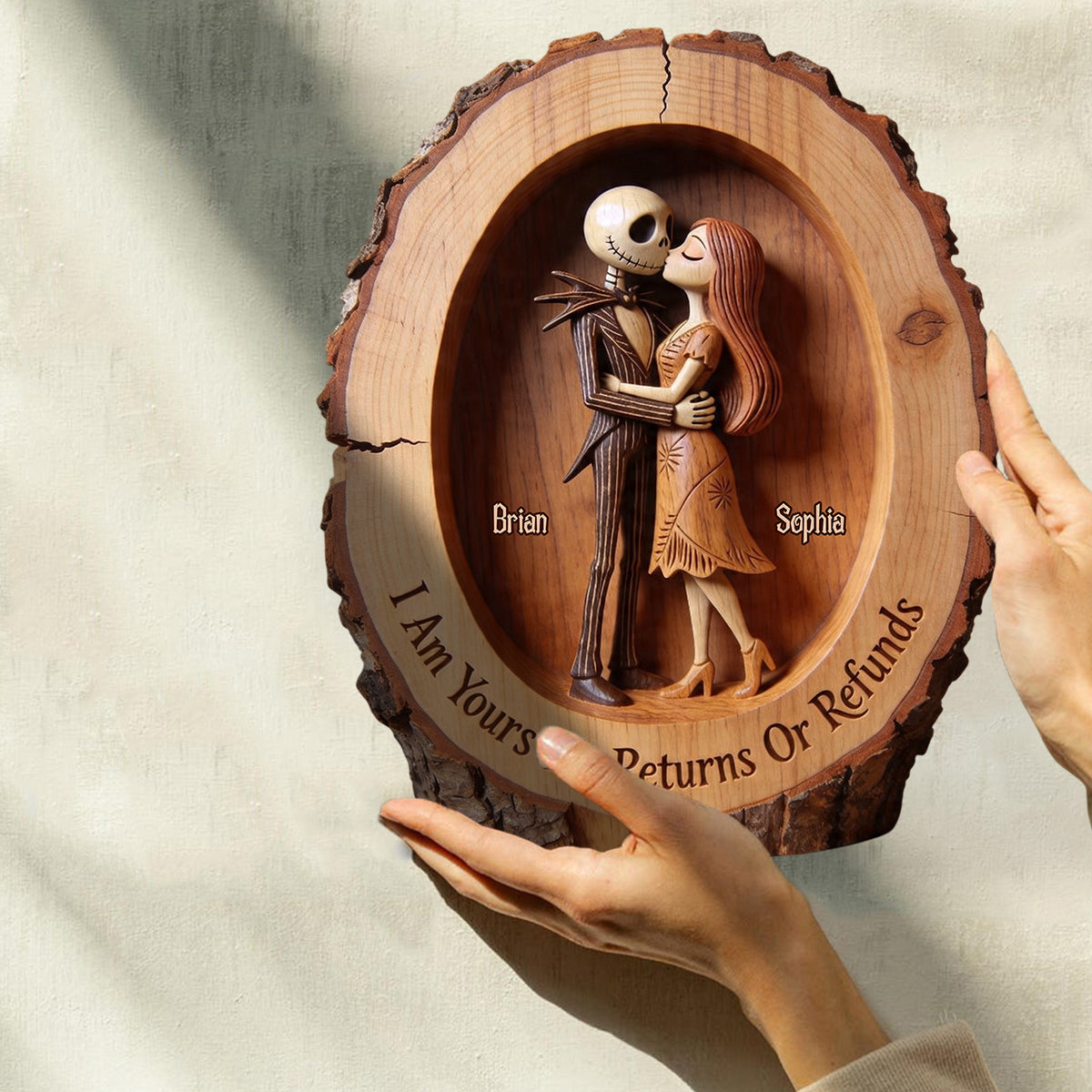 Personalized Nightmare Before Christmas Wood Plaque Gift Custom Shaped Wood Plaque GradoCreations