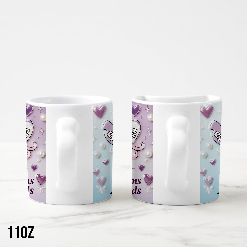 Personalized Matching Heart Handle Mug Set for Couples Matching Heart Handle Mug GradoCreations