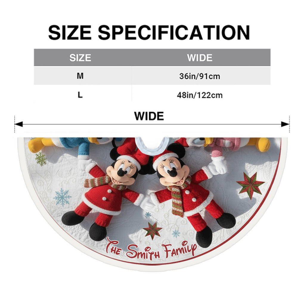 Personalized Christmas Tree Skirt with Family Name - Holiday Decor Tree Skirt GradoCreations