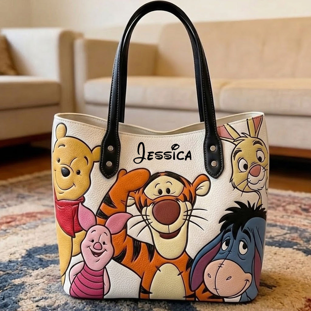Personalized Disney Character Tote Bag Custom Name Gift Tote Bag GradoCreations