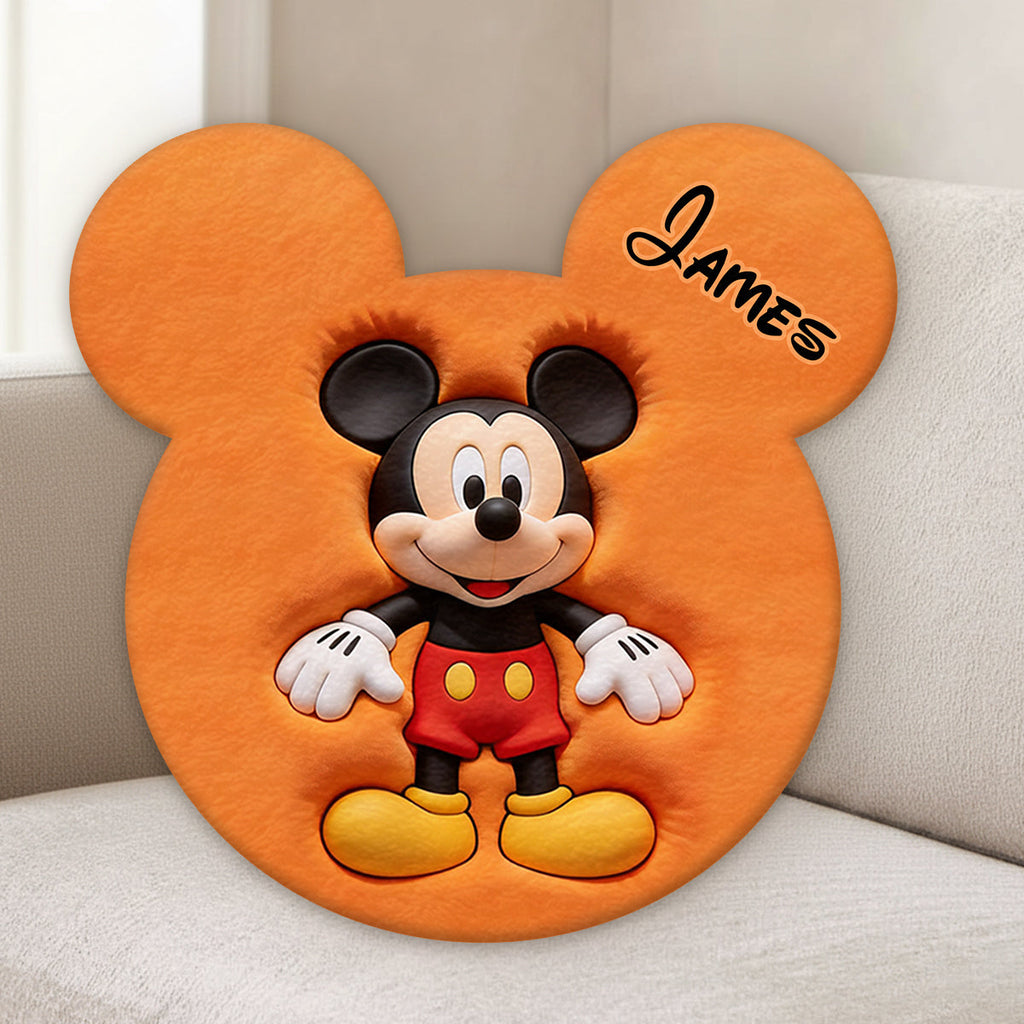 Personalized Mouse Shaped Faux Fur Pillow Custom Name Gift Premium Faux Fur Pillow GradoCreations
