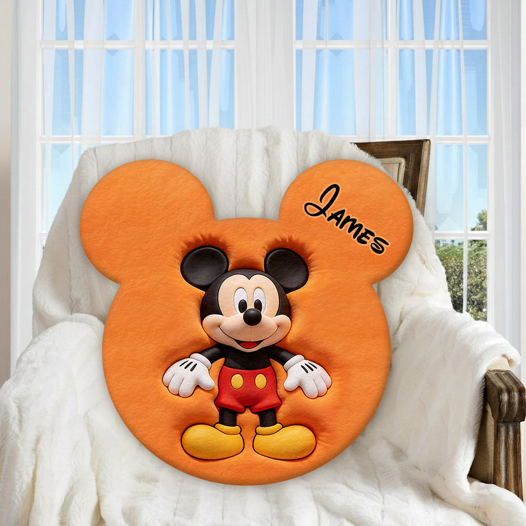Personalized Mouse Shaped Faux Fur Pillow Custom Name Gift Premium Faux Fur Pillow GradoCreations