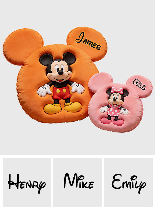 Personalized Mouse Shaped Faux Fur Pillow Custom Name Gift Premium Faux Fur Pillow GradoCreations