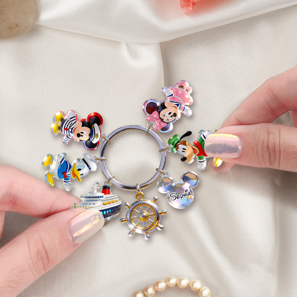 Personalized Acrylic Dream Cruise Keychain with Charms for Kids Premium Keychain With Charms GradoCreations